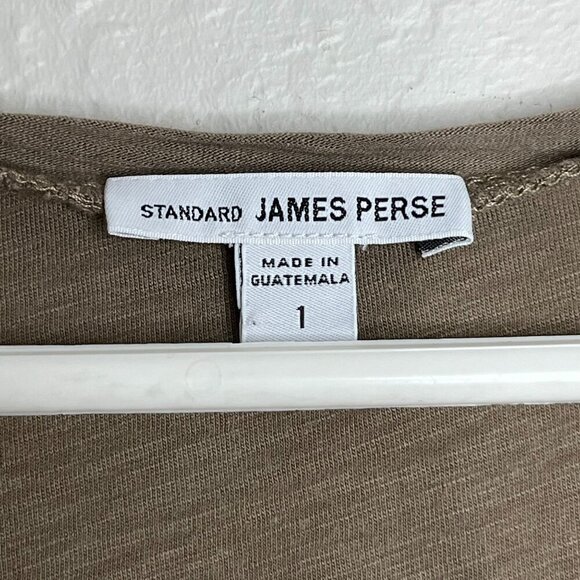 James Perse Standard Cotton Modal Blend Scoop Neck Short Sleeve Tee Brown Size 1 - Picture 3 of 8